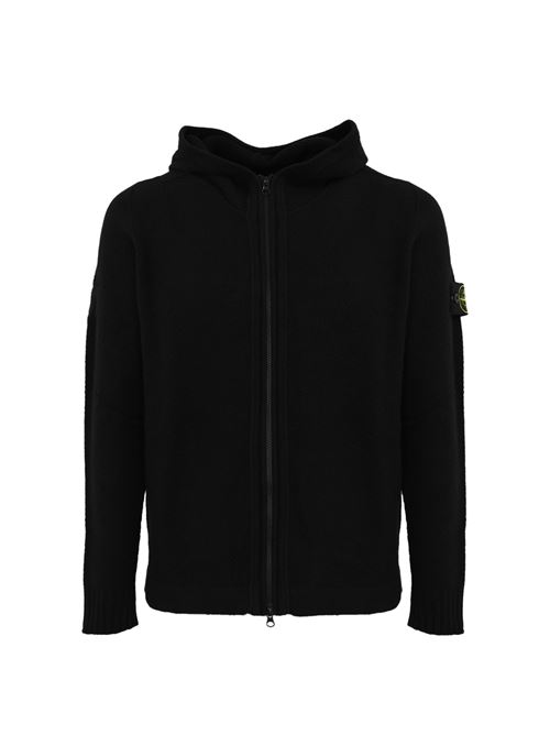 Cardigan 567A3 full zip con cappuccio black STONE ISLAND | 8115567A3V0029